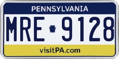 PA license plate MRE9128