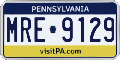 PA license plate MRE9129