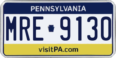 PA license plate MRE9130