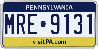 PA license plate MRE9131