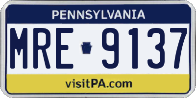 PA license plate MRE9137