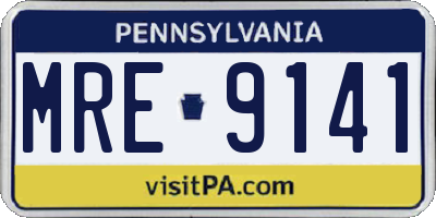 PA license plate MRE9141