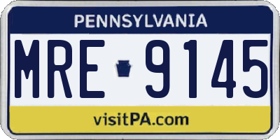 PA license plate MRE9145