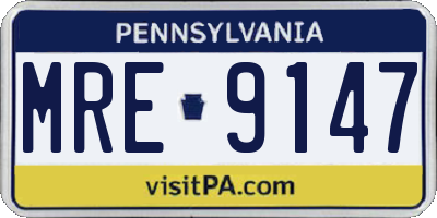 PA license plate MRE9147