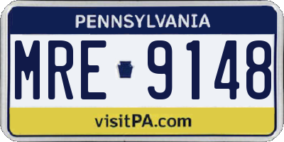 PA license plate MRE9148