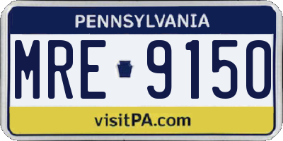 PA license plate MRE9150