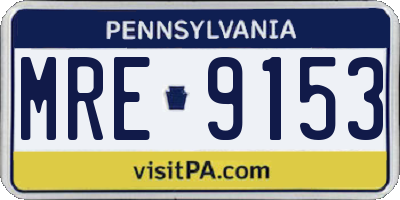 PA license plate MRE9153