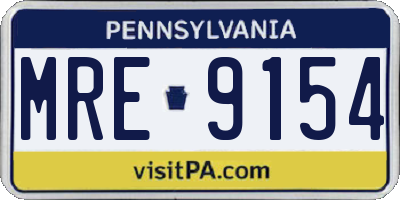 PA license plate MRE9154