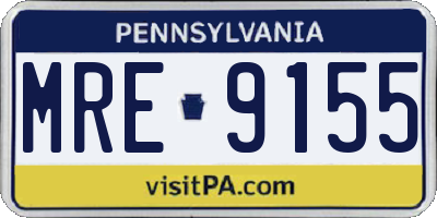 PA license plate MRE9155