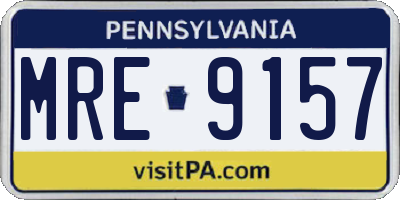PA license plate MRE9157