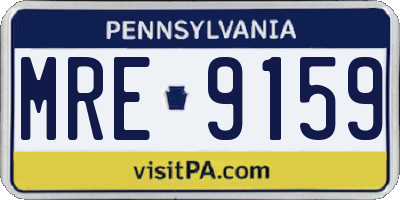 PA license plate MRE9159