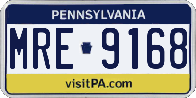 PA license plate MRE9168
