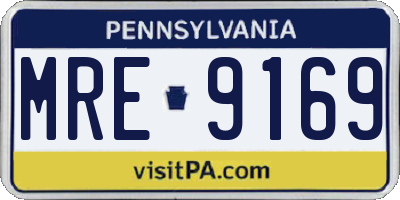 PA license plate MRE9169