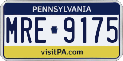 PA license plate MRE9175