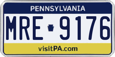 PA license plate MRE9176