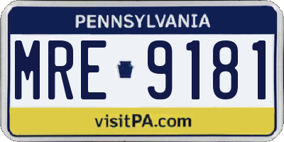 PA license plate MRE9181