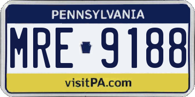 PA license plate MRE9188