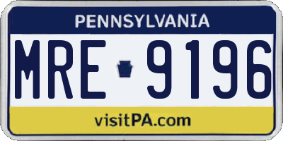 PA license plate MRE9196