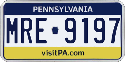 PA license plate MRE9197