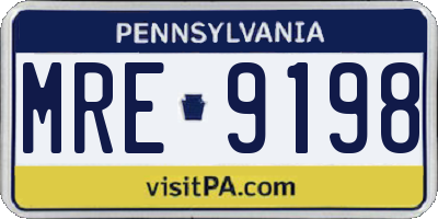 PA license plate MRE9198