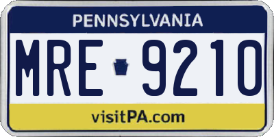 PA license plate MRE9210