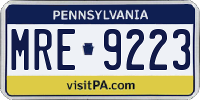 PA license plate MRE9223