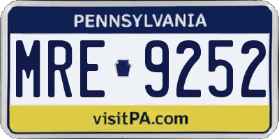 PA license plate MRE9252