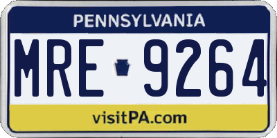 PA license plate MRE9264