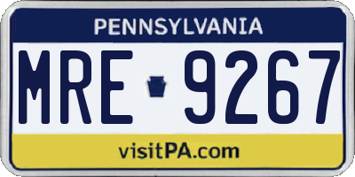 PA license plate MRE9267