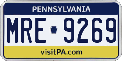 PA license plate MRE9269
