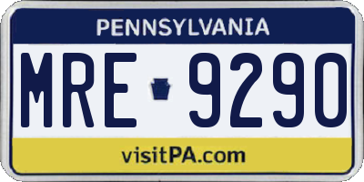 PA license plate MRE9290