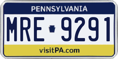 PA license plate MRE9291