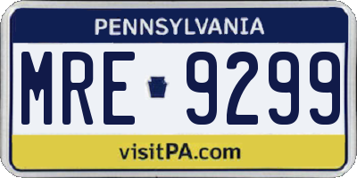 PA license plate MRE9299