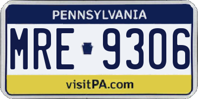 PA license plate MRE9306