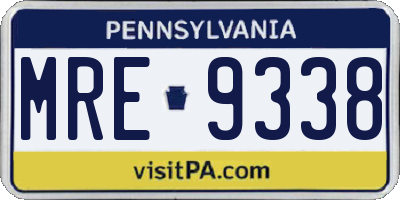 PA license plate MRE9338