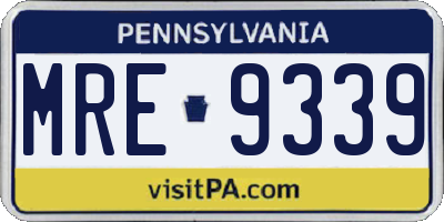 PA license plate MRE9339