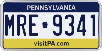 PA license plate MRE9341