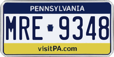 PA license plate MRE9348