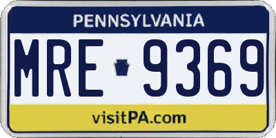 PA license plate MRE9369