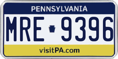 PA license plate MRE9396