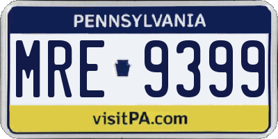 PA license plate MRE9399