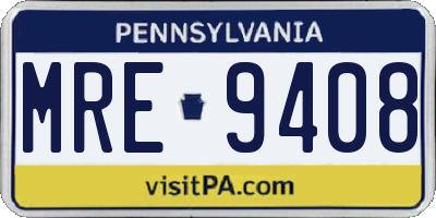 PA license plate MRE9408