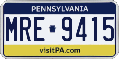 PA license plate MRE9415