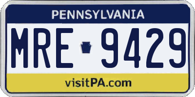PA license plate MRE9429