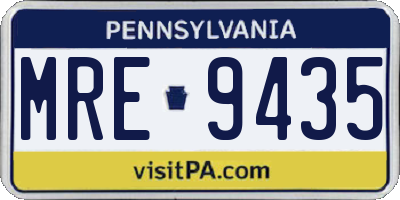 PA license plate MRE9435