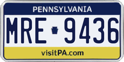 PA license plate MRE9436