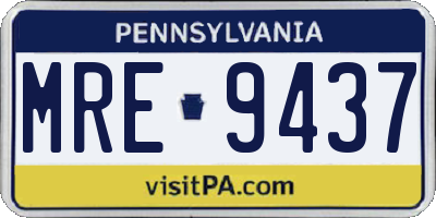 PA license plate MRE9437