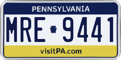 PA license plate MRE9441