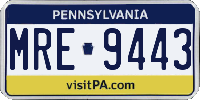 PA license plate MRE9443