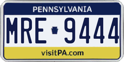 PA license plate MRE9444